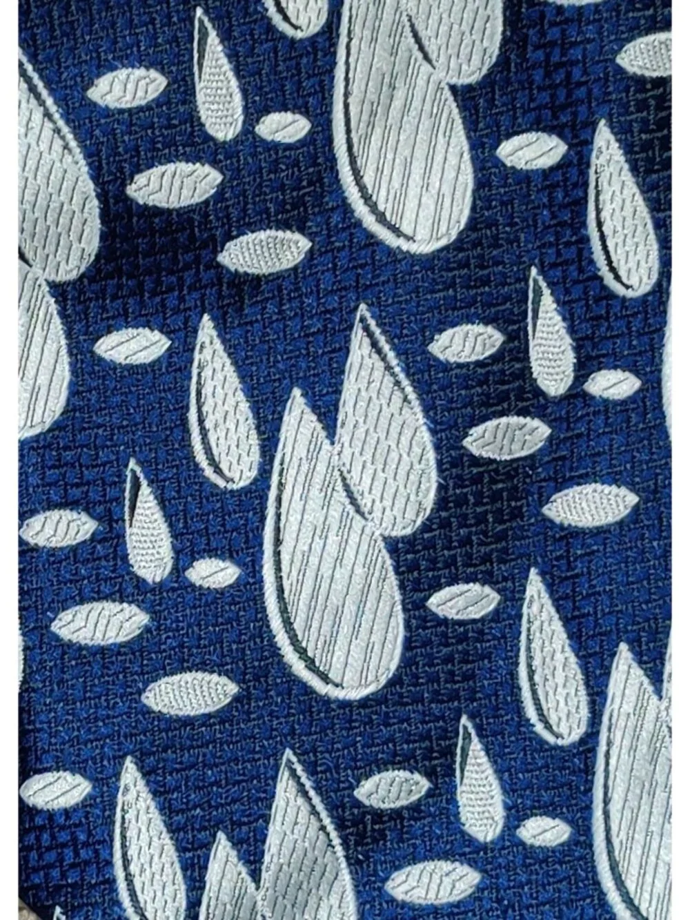 Van Gogh by Bertoni Necktie Blue Silver Raindrop Vintage 90s Novelty Retro Tie